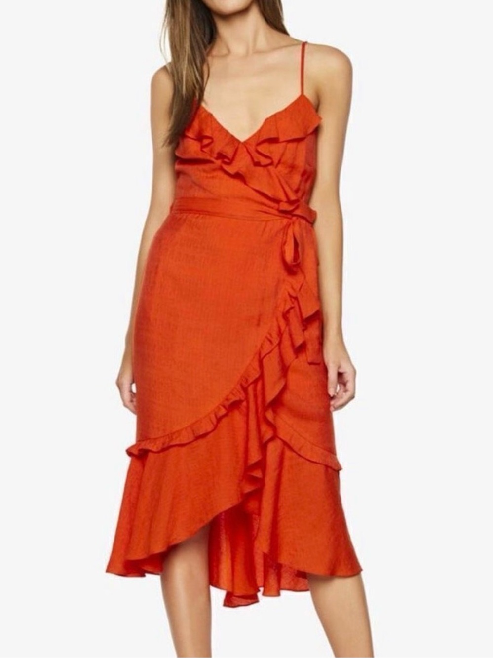 Bardot Zoe Wrap High-Low Midi Dress